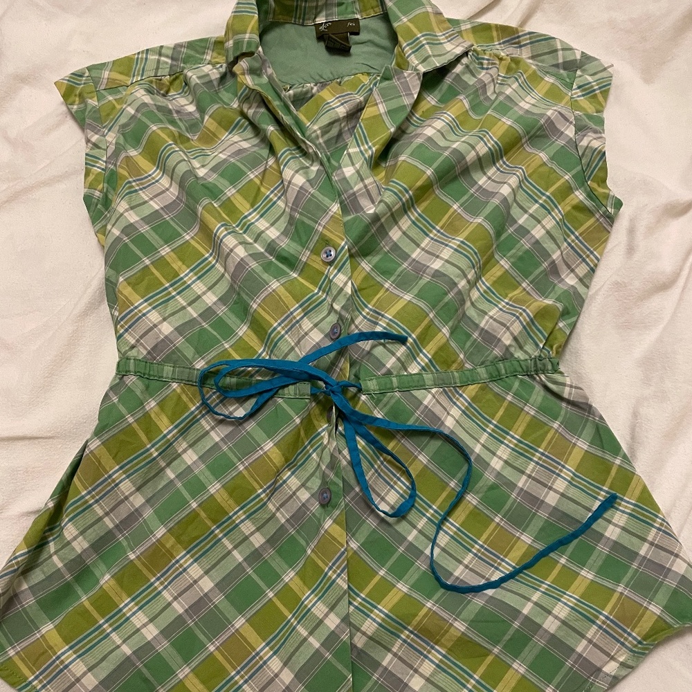 Fei Sleeveless Plaid Top